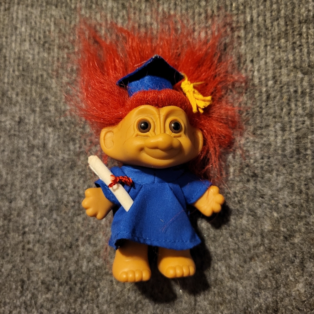 4” Russ Trolls Graduate w/Cap, Diploma, blue Gown